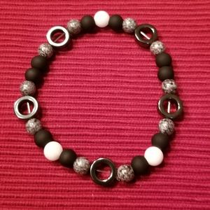 🎉HP!! ♠️Men's multi tonal black stretch bracelet